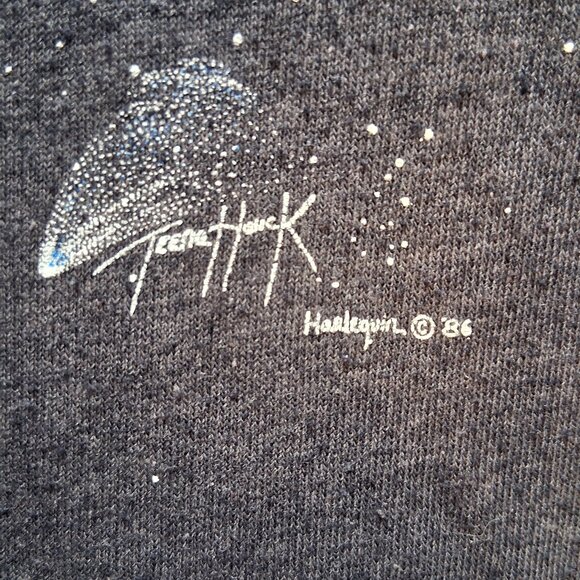 1986 Teena Houck Harlequin The Solar System Single Stitch Black T-Shirt Adult L - Picture 8 of 12